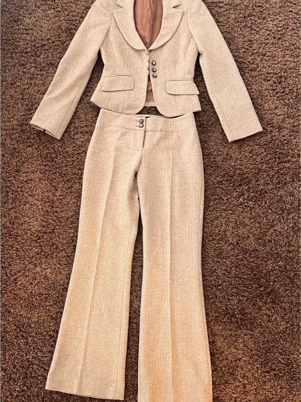 bebe Beige Women's Two-Piece Pantsuit